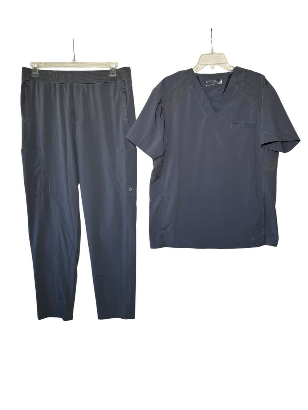 White Cross FIT Men's Medical Scrub Set Gray Top 2266 & Cargo Pants 229 Size L